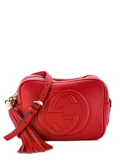 Pre-owned Gucci Soho Disco Leather Small Crossbody Bag In Red