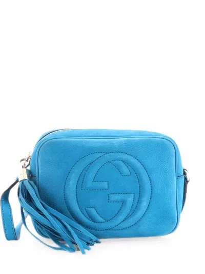 Pre-owned Gucci Soho Disco Nubuck Small Crossbody Bag In Blue