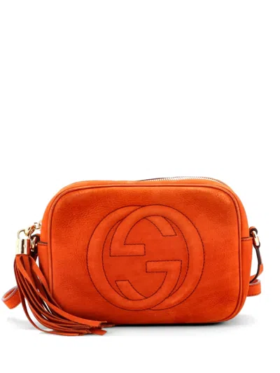 Pre-owned Gucci Soho Disco Nubuck Small Crossbody Bag In Orange