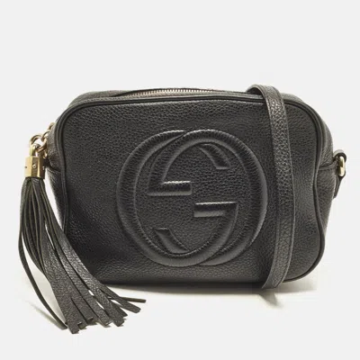 Pre-owned Gucci Soho Disco Small Black Leather Camera Bag