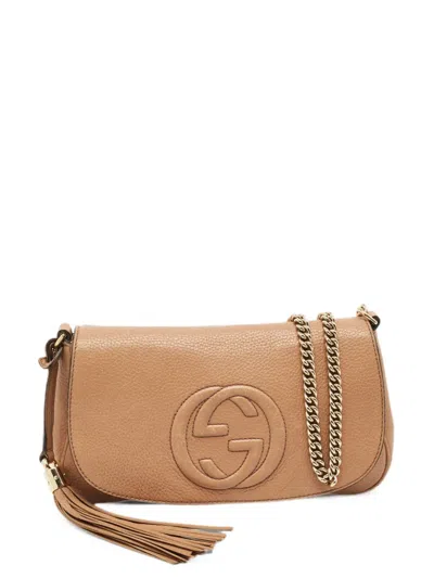 Pre-owned Gucci Soho Disco Tassel-detail Crossbody Bag In Neutral