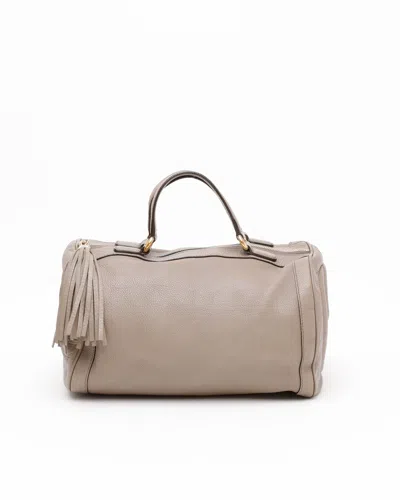 Gucci Soho Fringe Bowling Bag In Sand