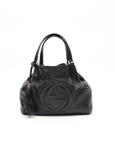 Gucci Soho Fringe Tote Bag In Black