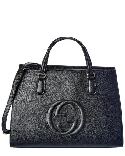 Gucci Soho Gg Leather Satchel In Black