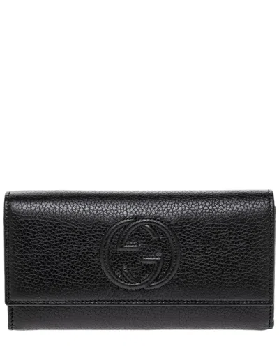 Gucci Soho Leather Continental Wallet In Black