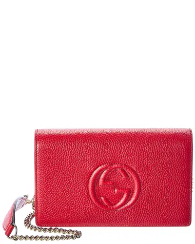 Gucci Soho Leather Crossbody In Red