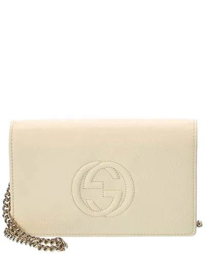 Gucci Soho Leather Crossbody In White