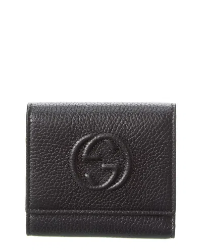 Gucci Soho Leather French Wallet In Black