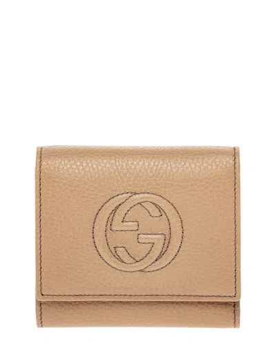 Gucci Soho Leather French Wallet In Brown