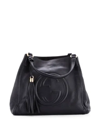Pre-owned Gucci Soho Leather Medium Shoulder Bag In Black