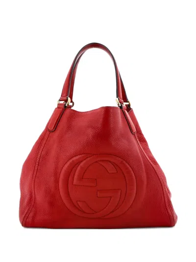Pre-owned Gucci Soho Leather Medium Shoulder Bag In Red