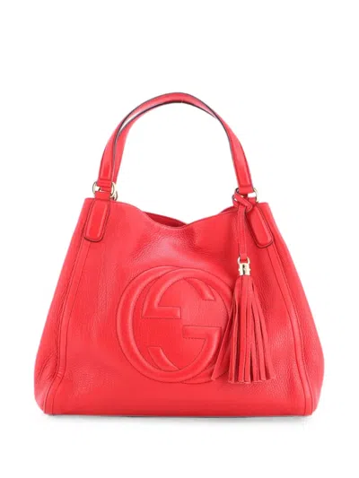 Pre-owned Gucci Soho Leather Medium Shoulder Bag In Red