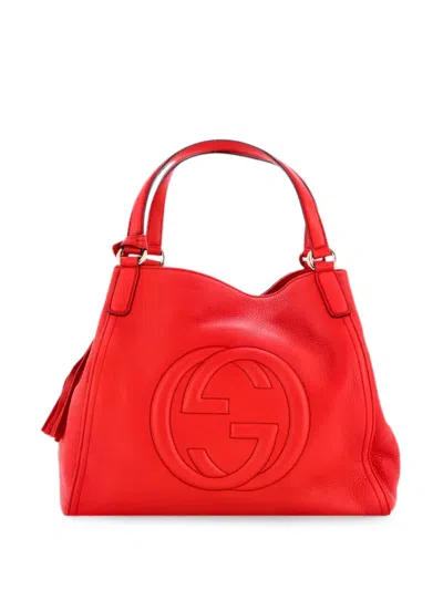 Pre-owned Gucci Soho Leather Medium Shoulder Bag In Red