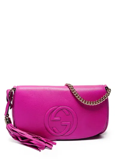 Pre-owned Gucci Soho Leather Shoulder Bag In Pink