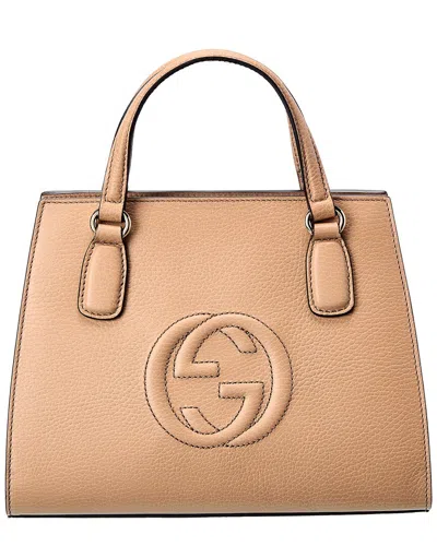 Gucci Soho Leather Tote In Brown
