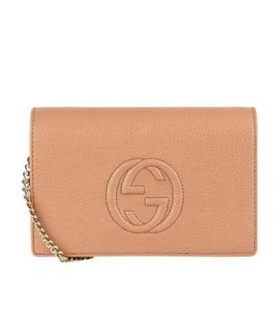 Gucci Soho Logo Shoulder Bag In Brown