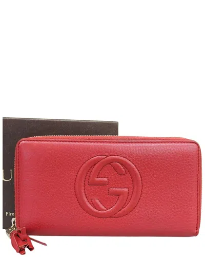 Gucci Soho Long Wallet Red (authentic Pre-loved)