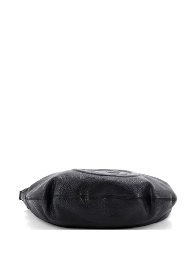 Pre-owned Gucci Soho Messenger Bag Leather Medium Shoulder Bag In Black