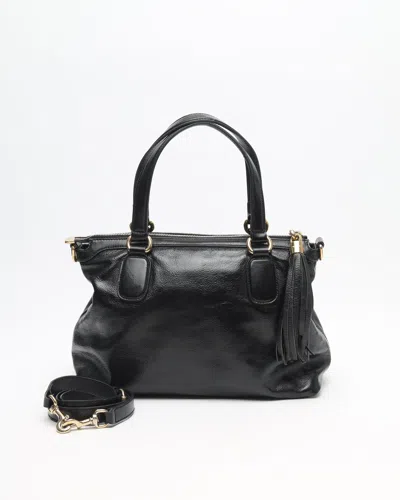 Gucci Soho Patent Bag In Black