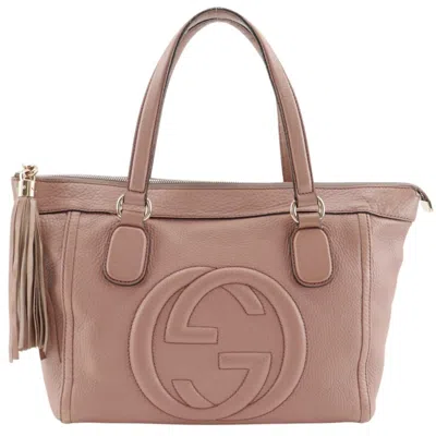 Pre-owned Gucci Soho Pink Leather Tote Bag ()