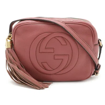 Pre-owned Gucci Soho Pink Purple Leather Pochette Shoulder Bag ()