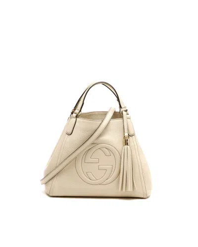 Pre-owned Gucci Soho Satchel Bag In Beige