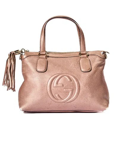 Gucci Soho Shopper Medium Laminata Rosa