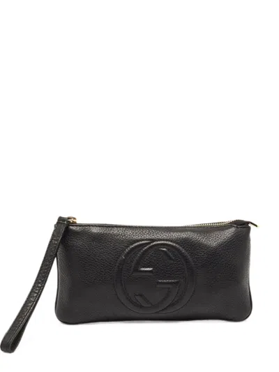 Pre-owned Gucci Soho Wristlet Clutch Bag In Black