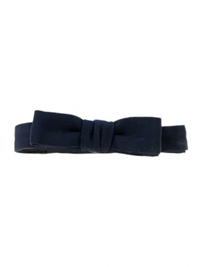 Pre-owned Gucci Solid Bow Tie In Blue