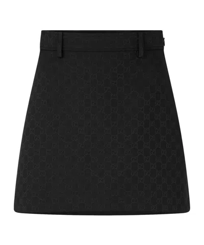 GUCCI SOLID COLOR FLARED UMBRELLA SKIRT