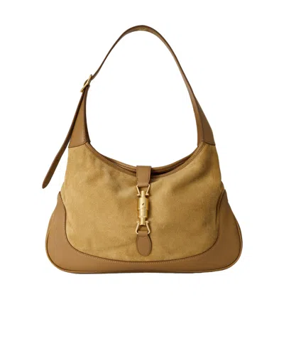 Gucci Solid Color Handbag In Brown
