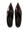 Gucci Solid Color Heeled Mules In Black