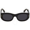 Gucci Solid Grey Rectangular Ladies Sunglasses Gg1215s 002 51 In Black / Grey