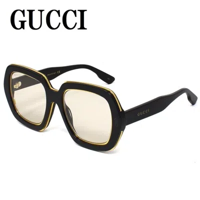Pre-owned Gucci Solid Grey Square Unisex Sunglasses Gg1064s 001 In Gray