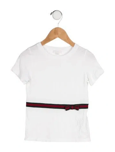 Pre-owned Gucci Babies' Solid Grosgrain Trim Top In Neutral