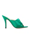 Gucci Solid Heeled Sandals In Green