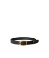 Gucci Solid Leather Belt In Black