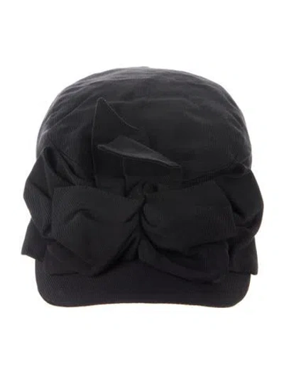 Pre-owned Gucci Solid Newsboy Cap In Black