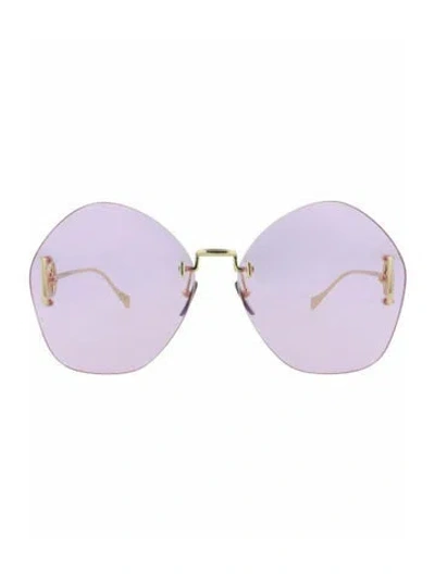 Pre-owned Gucci Solid Sunglasses W/ Tags In Gold