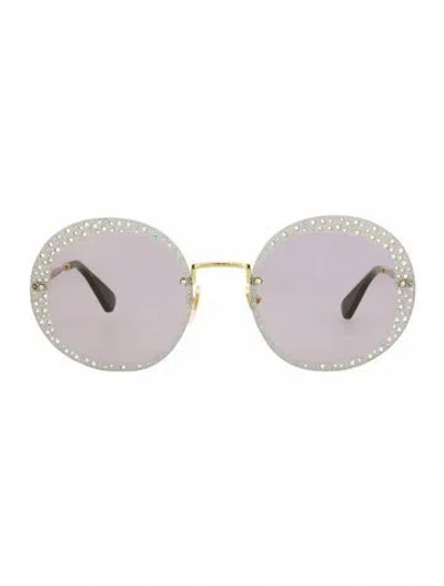 Pre-owned Gucci Solid Sunglasses W/ Tags In Gold