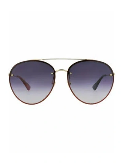 Pre-owned Gucci Solid Sunglasses W/ Tags In Gold