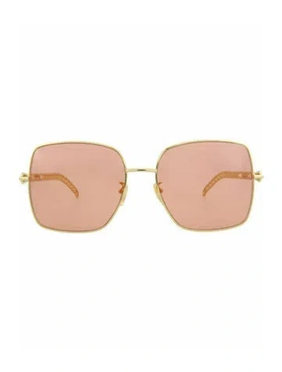 Pre-owned Gucci Solid Sunglasses W/ Tags In Gold