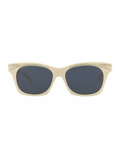 Pre-owned Gucci Solid Sunglasses W/ Tags In White