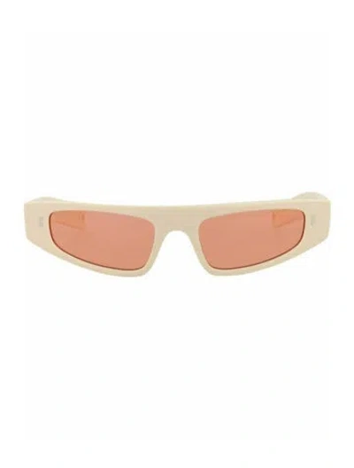 Pre-owned Gucci Solid Sunglasses W/ Tags In White