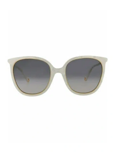 Pre-owned Gucci Solid Sunglasses W/ Tags In White