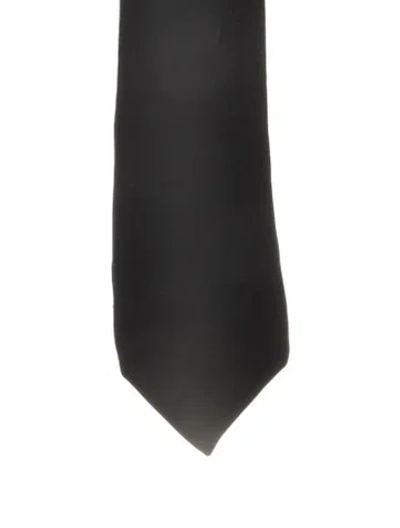 Pre-owned Gucci Solid Tie In Black