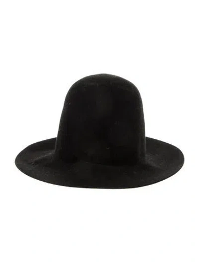 Pre-owned Gucci Solid Wide Brim Hat In Black