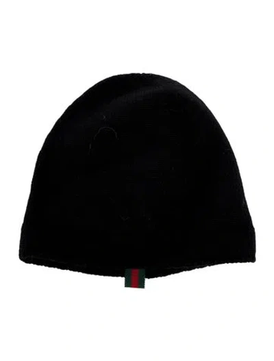 Pre-owned Gucci Solid Wool Beanie In Black