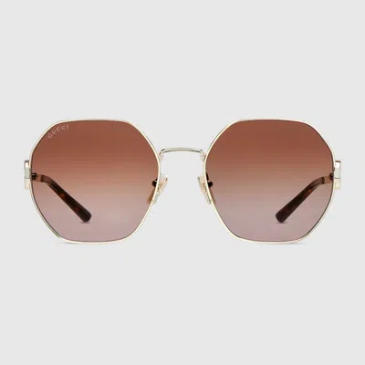 Gucci Sonnenbrille Mit Ovalem Rahmen In Multi