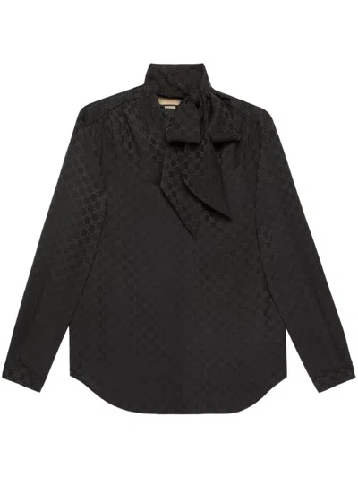 Gucci Sophisticated Black Satin Shirt For Women